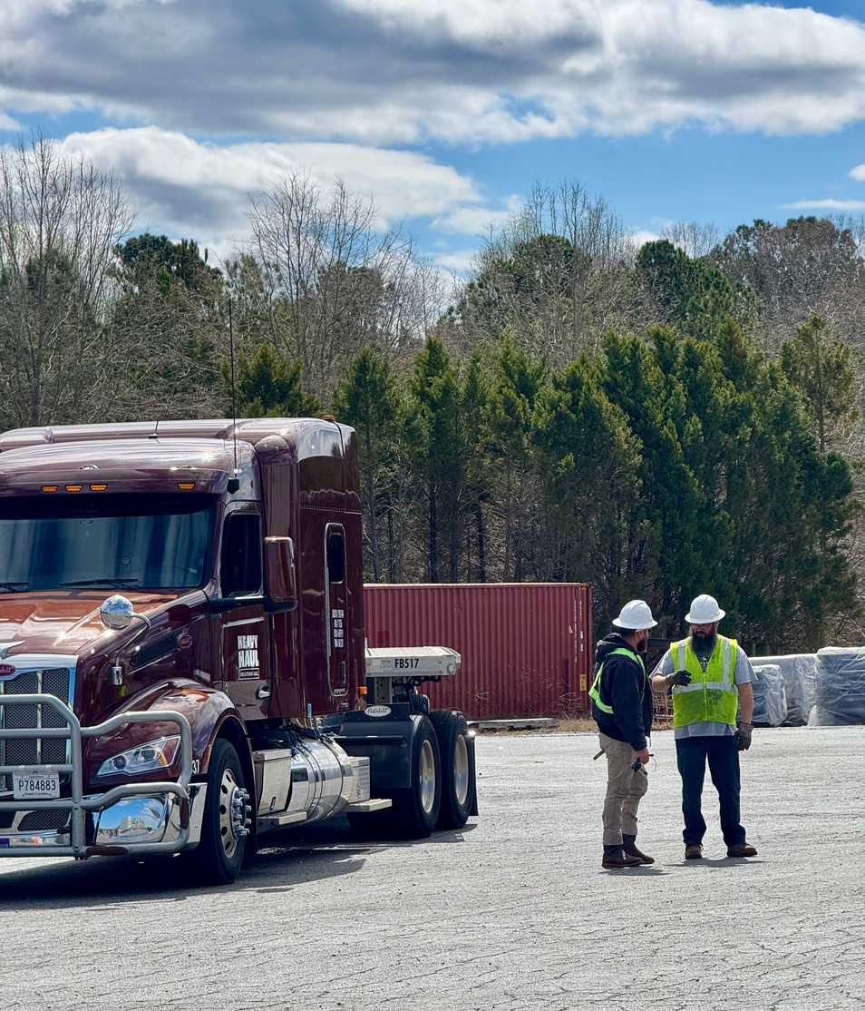 Heavy Haul Solutions team performing load securement check