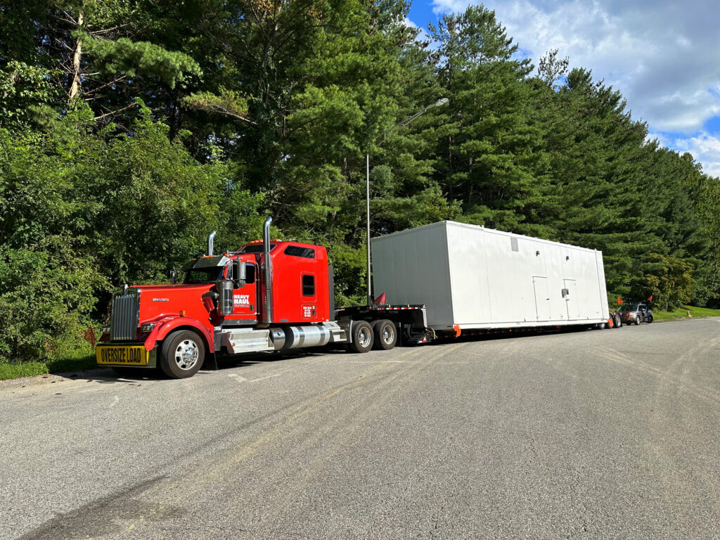 Oversized load semi truck on interstate - specialized freight